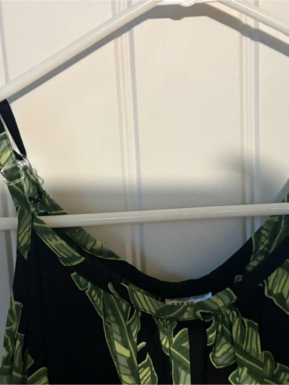Black  with Green Leaf  aloha Print romper